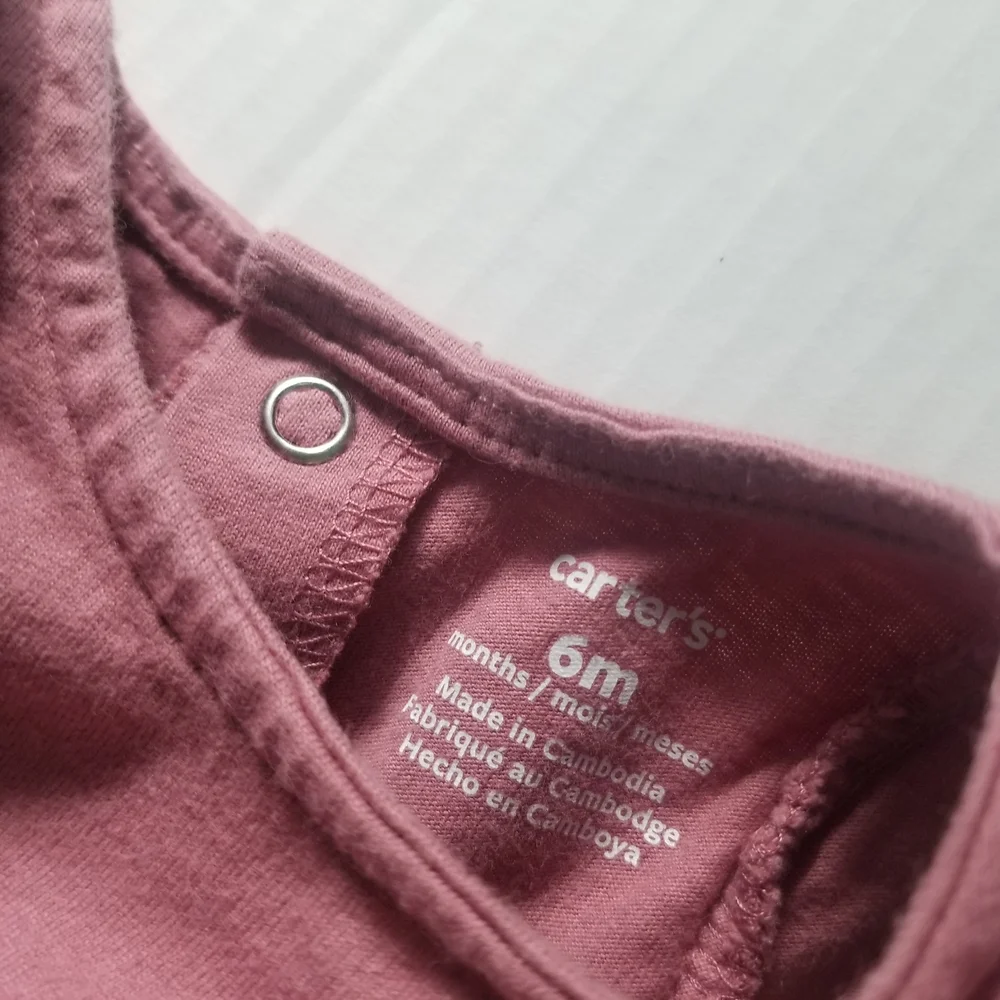 CARTER'S GIRL'S PINK SLEEVELESS ROMPER SIZE 6 MONTHS